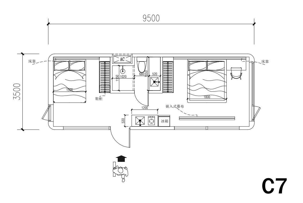 アップル・キャビンPRO C7 間取り