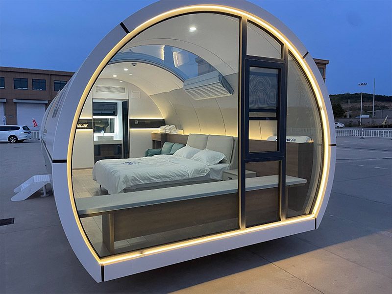 Cápsula Espacial Entrega ao domicílio Vídeo 7 Capsule Tiny House Mini Q5 casa portátil